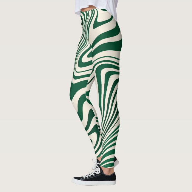 Leggings Motif Abstrait Retro Green (Gauche)