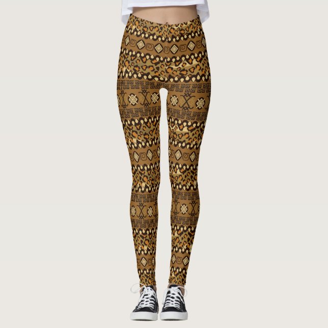 Leggings Motif africain de peau de guépard (Devant)