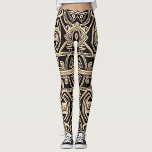 Leggings Motif africain en tissu de boue