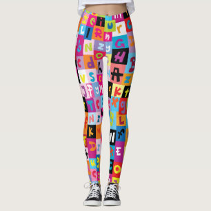 Leggings Motif Alphabet Jumble