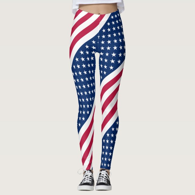 Leggings Motif américain du drapeau (Devant)