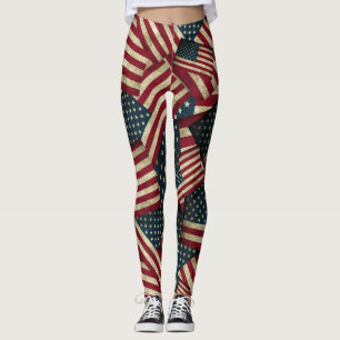 Leggings Motif américain du drapeau patriotique