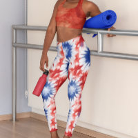 Motif amusant tie-dye rouge blanc bleu