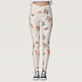 Leggings Motif animal de bois mou