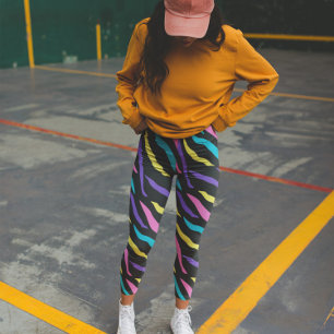 Leggings Motif animal sauvage coloré Zebra