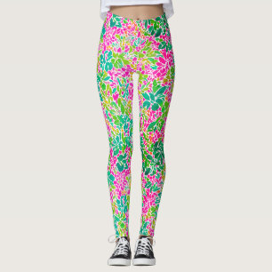 Leggings Motif aquarelle rose floral botanique élégant