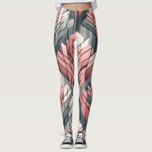 Motif Arbres Géométriques Rose Atomique Gris