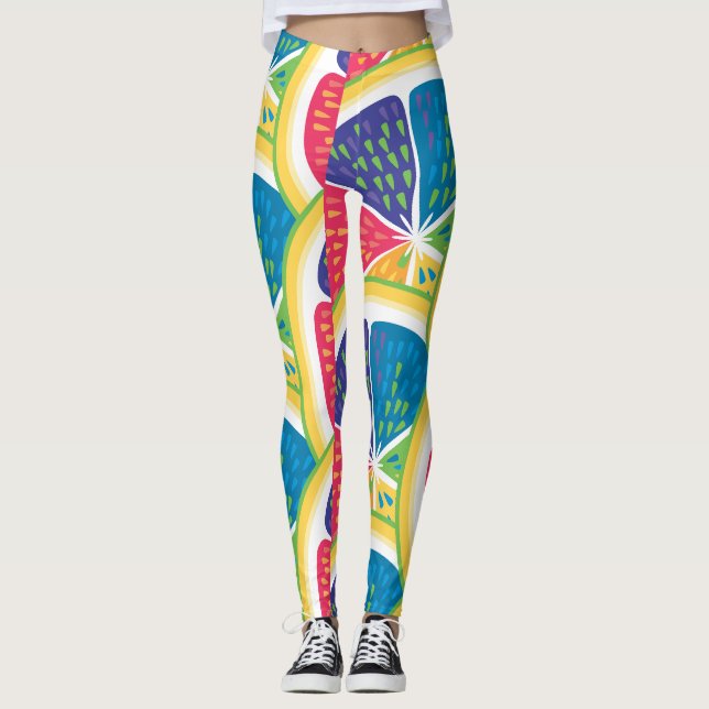 Leggings Motif arc-en-ciel Abstrait coloré amusant (Devant)