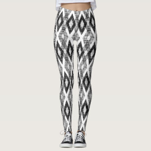 Leggings Motif arlequin de Grunge noir et blanc