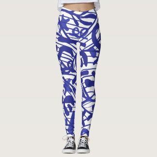 Leggings Motif bleu Silhouette Grande Danse