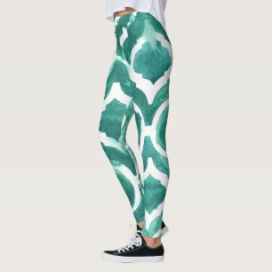 Leggings Motif bleu vert IV