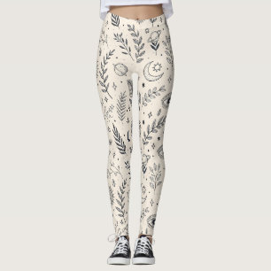 Leggings Motif Botanique Céleste (5)