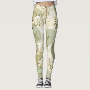 Leggings Motif botanique de la forêt de bambou Zen (3)