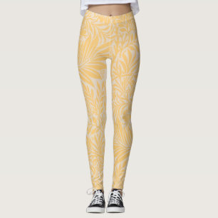 Leggings Motif botanique de pied-d'alouette floral or vinta
