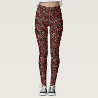 Motif botanique d'hiver rouge