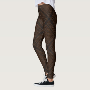 Leggings Motif Brown de vérification de la lumière noire de