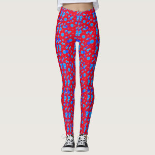 Leggings Motif bulle C01.bleu Rouge BG