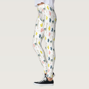 Leggings Motif Cactus & Llamas