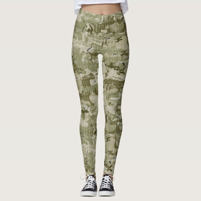 Leggings Motif Camouflage Camo couleur terre verte (Devant)