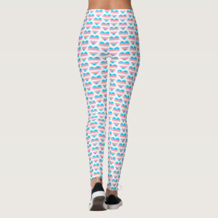 Leggings Motif cardiaque du drapeau trans
