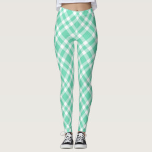 Leggings Motif carreaux blanc aquamarine