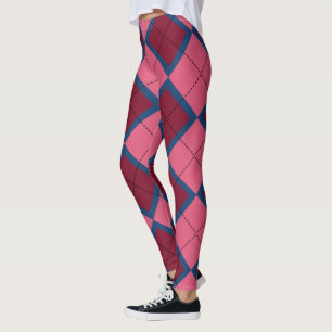 Leggings Motif carreaux rouge et bleu