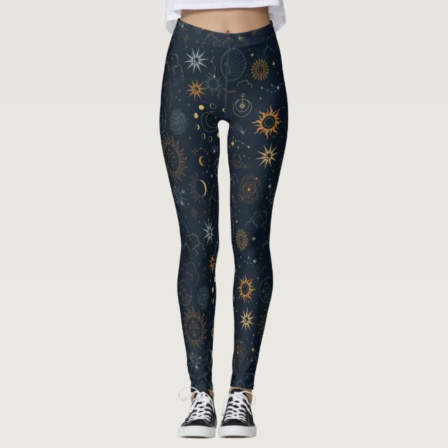 Leggings Motif céleste mystique (Devant)