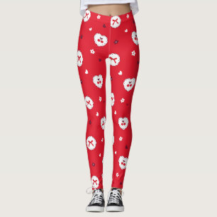 Leggings Motif Cerises et Rubans Kawaii