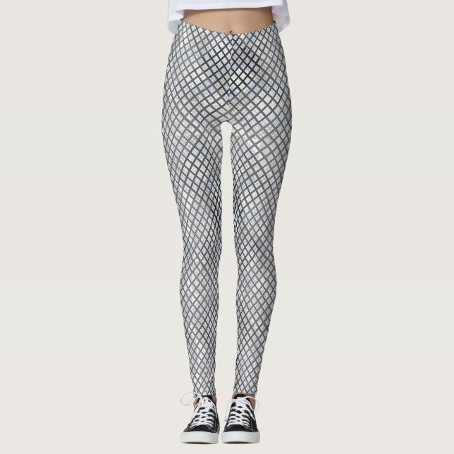 Leggings Motif Checker en diagonale gris 02.w Offwhite BG (Devant)