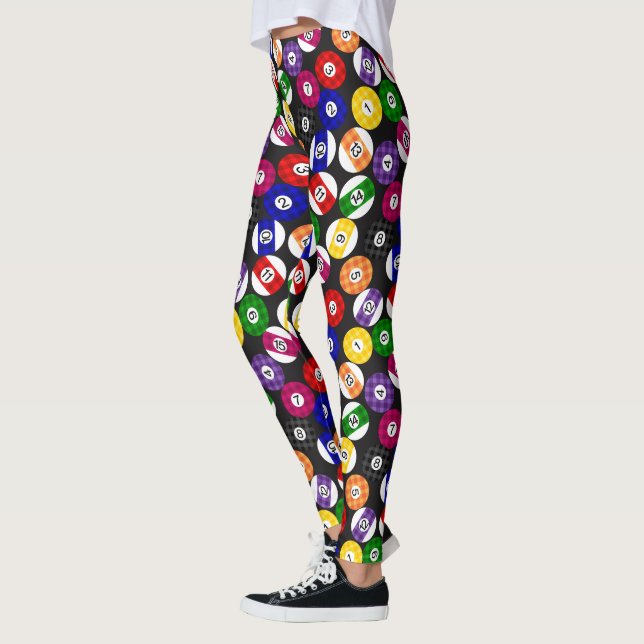Leggings Motif Checkered de billards de style campagnard (Gauche)
