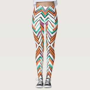 Leggings Motif Chevron couleur gras Herringbone