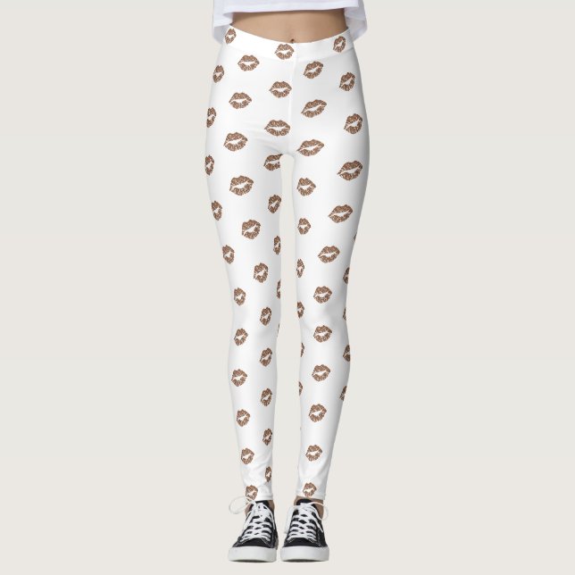 Leggings Motif chic Girly de lèvres de parties (Devant)