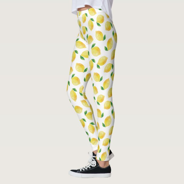 Leggings Motif citron aquarelle (Gauche)