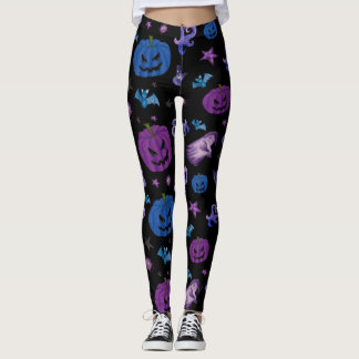 Leggings Motif Citrouille Éffrayant d'Halloween arrière - p