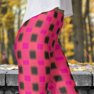Leggings Motif classique noir et rose chaud