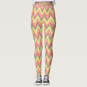 Leggings Motif coloré de Chevron de zigzag