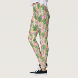 Leggings Motif coloré de lama d'aquarelle