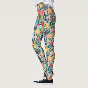 Leggings Motif coloré Polka Dot Cactus