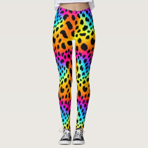 Leggings Motif coloré Rainbow Cheetah sans couture