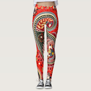 Leggings Motif couleur Paisley Indian sans fil