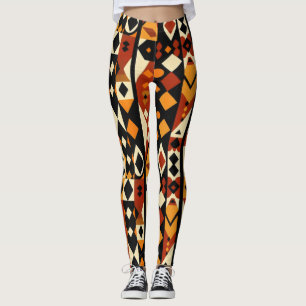 Leggings Motif d'Afrique Abstraite