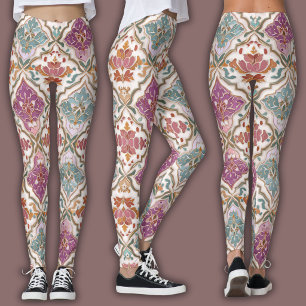 Leggings Motif Damassé   Terre et Tons de Bijoux