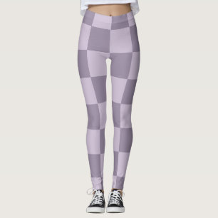 Leggings Motif damier lavande doux minimaliste 