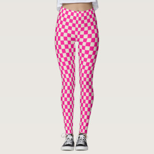 Leggings Motif damier rose chaud et bronzé