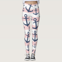 Motif d'ancrage bleu marine à rayures rose marine