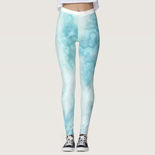 Leggings Motif d'aquarelle bleu clair (Devant)