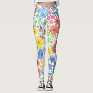 Leggings Motif d'aquarelle florale
