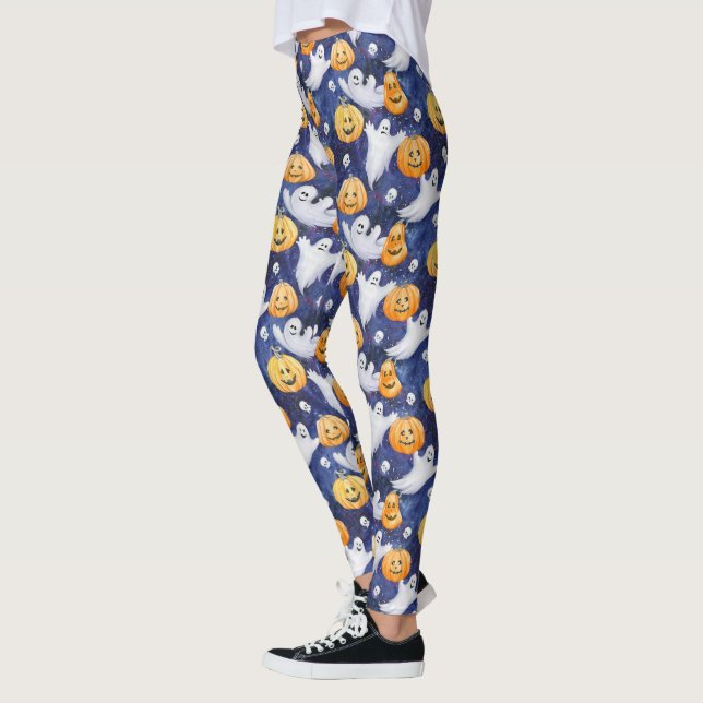 Leggings Motif d'aquarelle Halloween (Gauche)