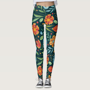Leggings Motif d'aquarelle illustrée à la main