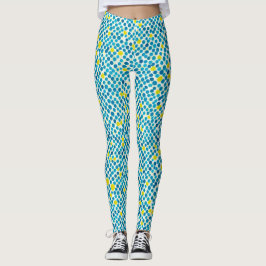 Leggings Motif d'aquarelle Turquoise cool